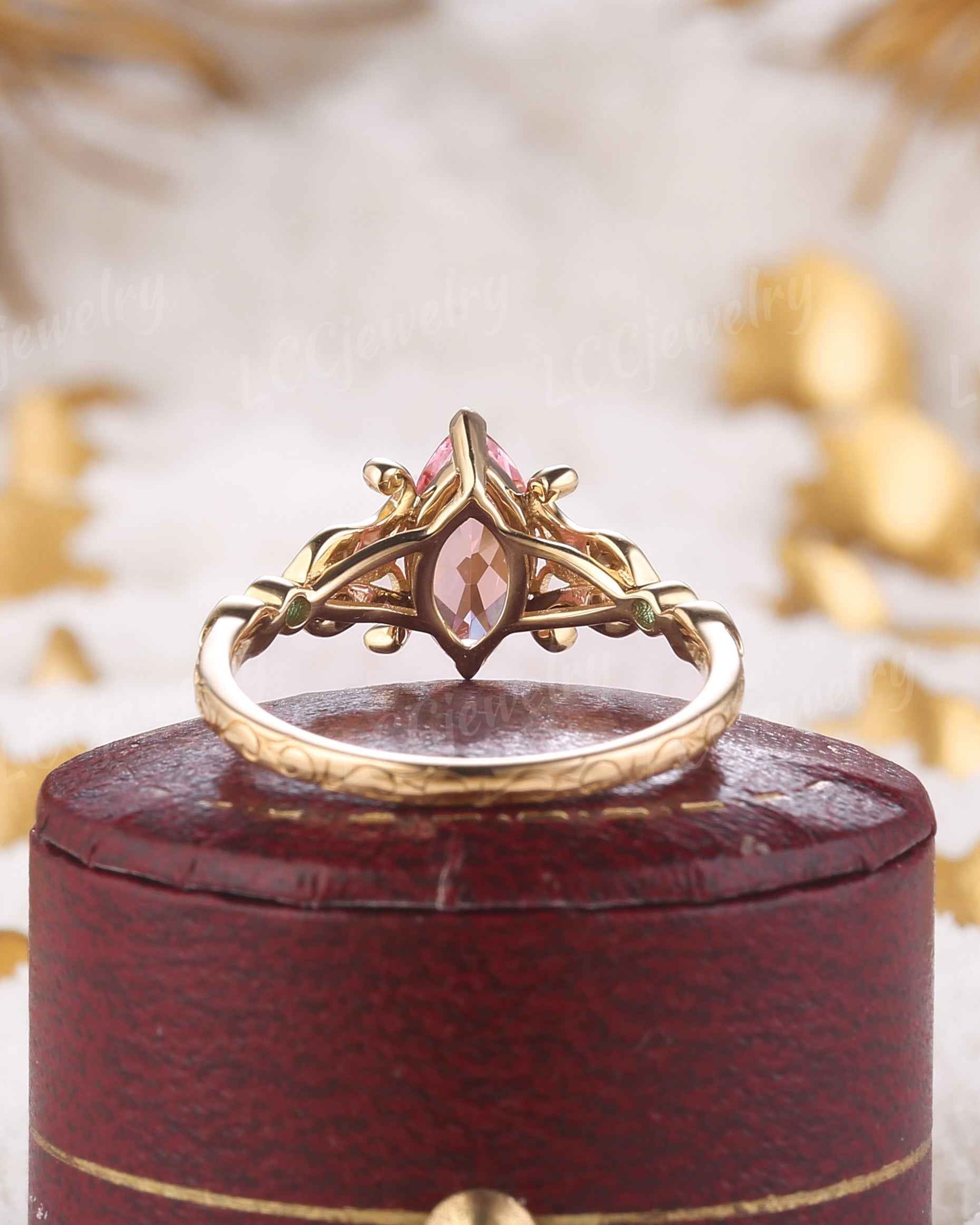 Floral Inspired | Papalacha Sapphire Iris Design Engagement Ring