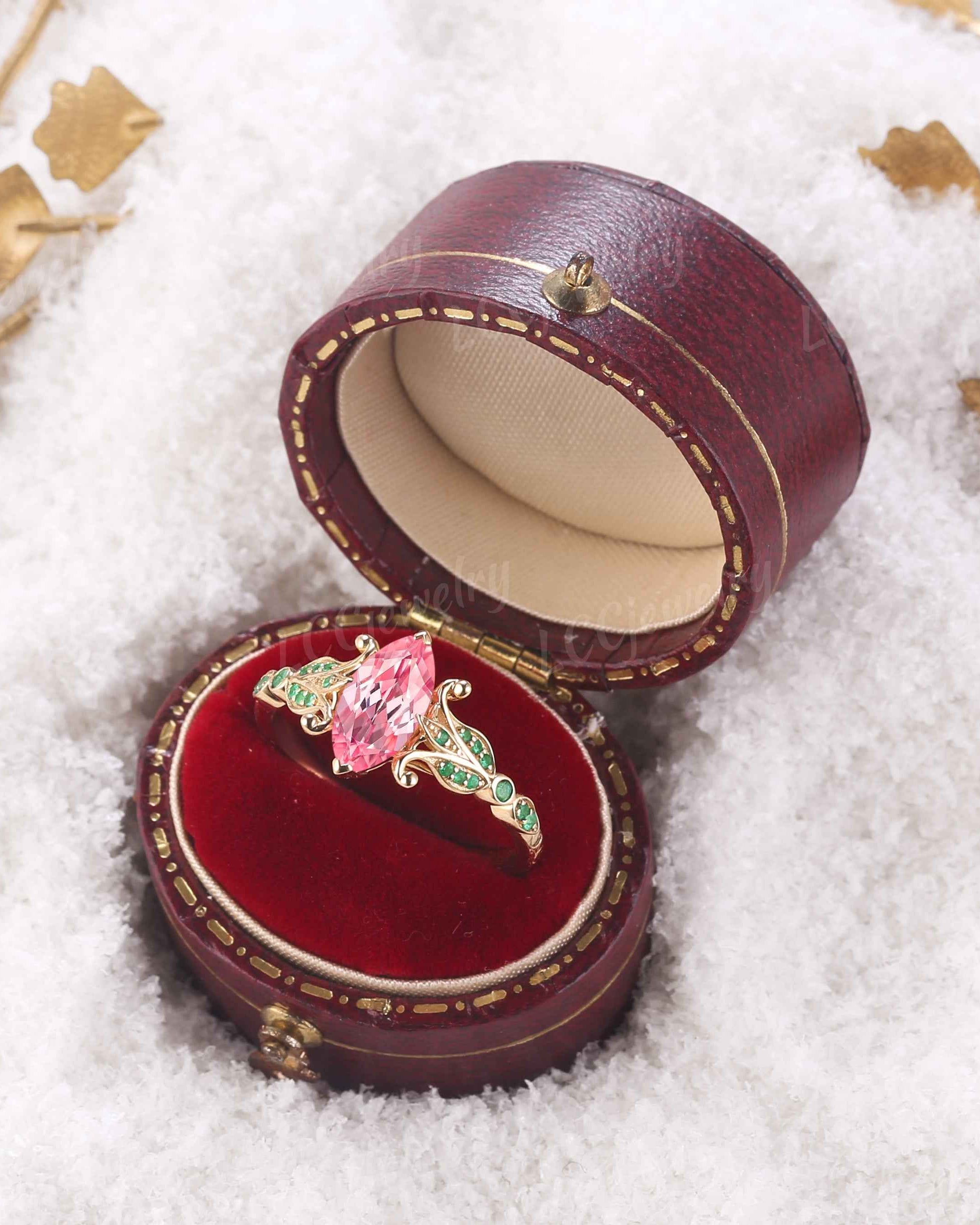 Floral Inspired | Papalacha Sapphire Iris Design Engagement Ring