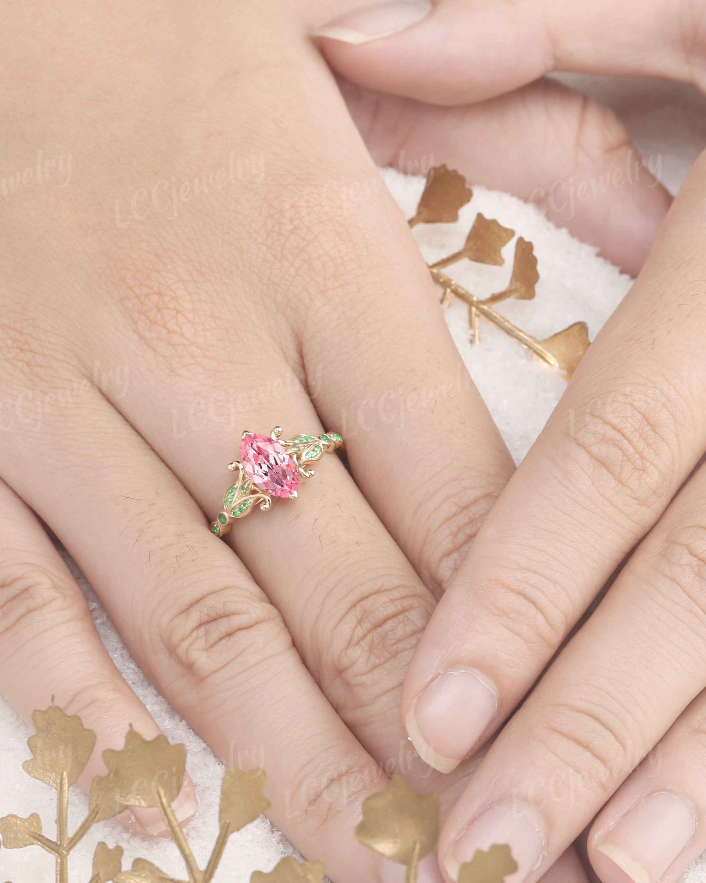 Floral Inspired | Papalacha Sapphire Iris Design Engagement Ring