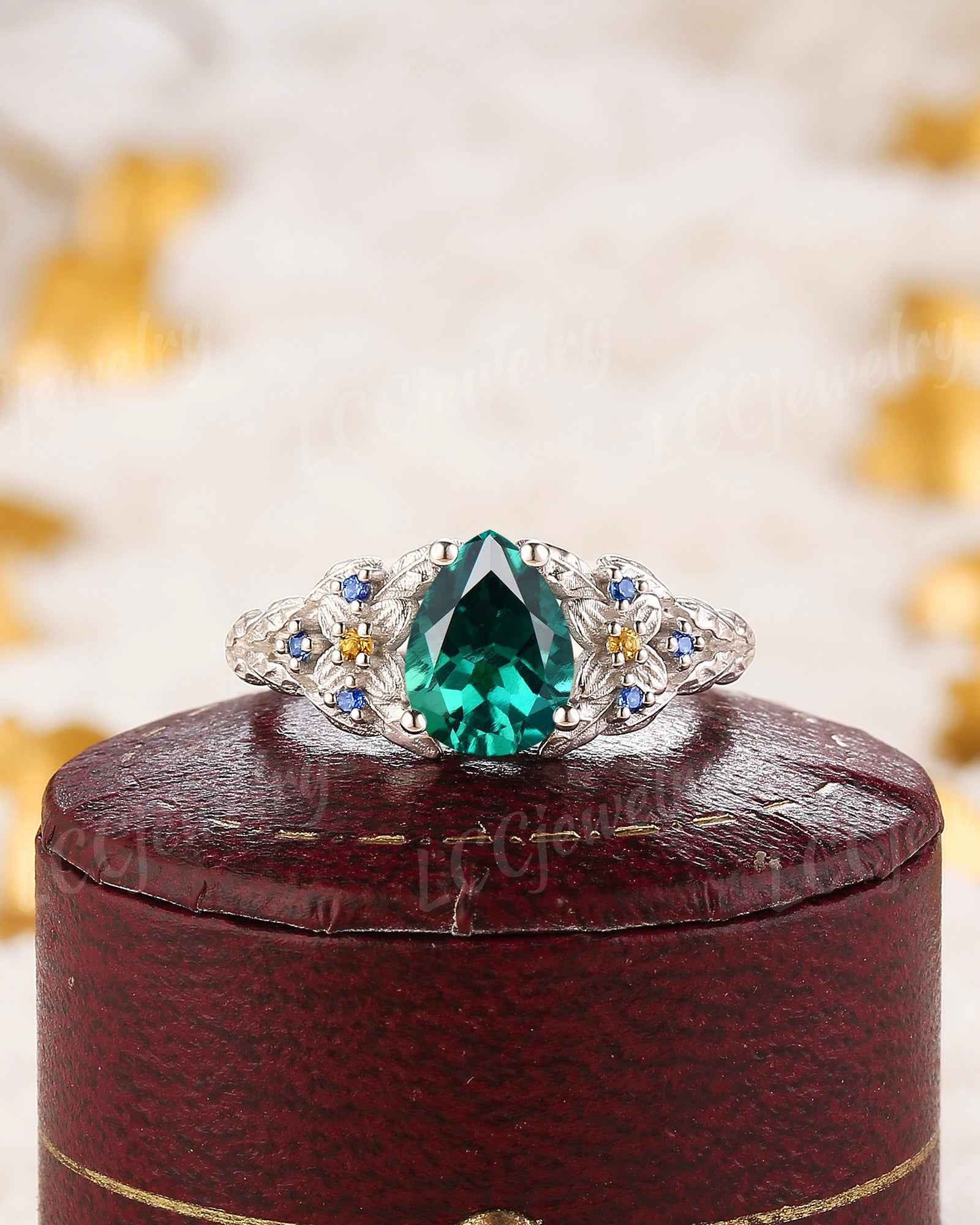 Leaf Inspired | Papalacha Laurel Flower Engagement Ring