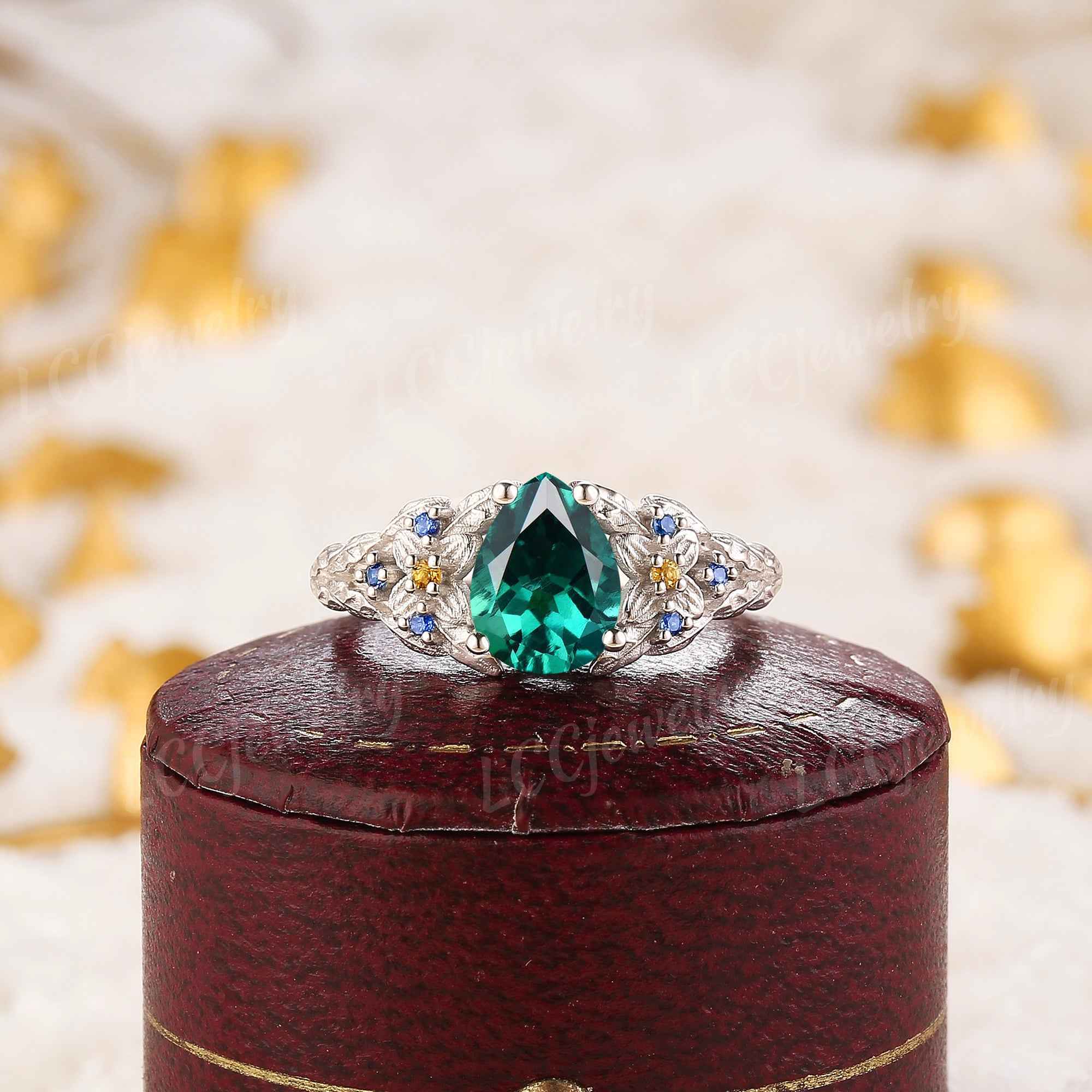 Leaf Inspired | Papalacha Laurel Flower Engagement Ring