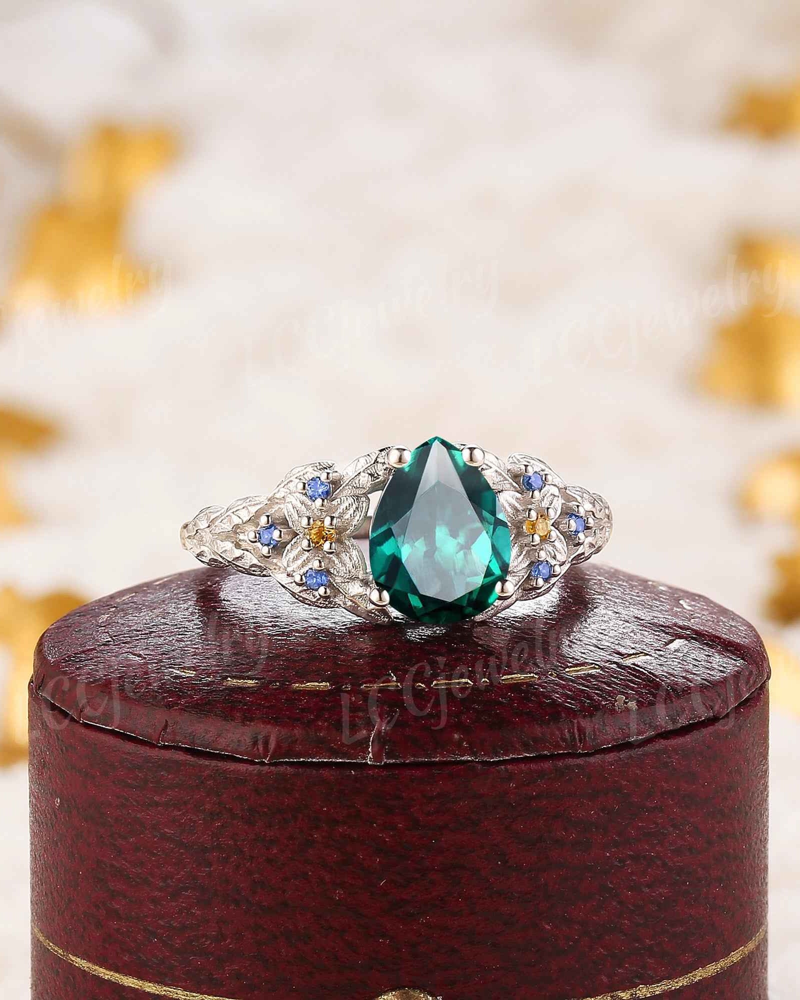 Leaf Inspired | Papalacha Laurel Flower Engagement Ring