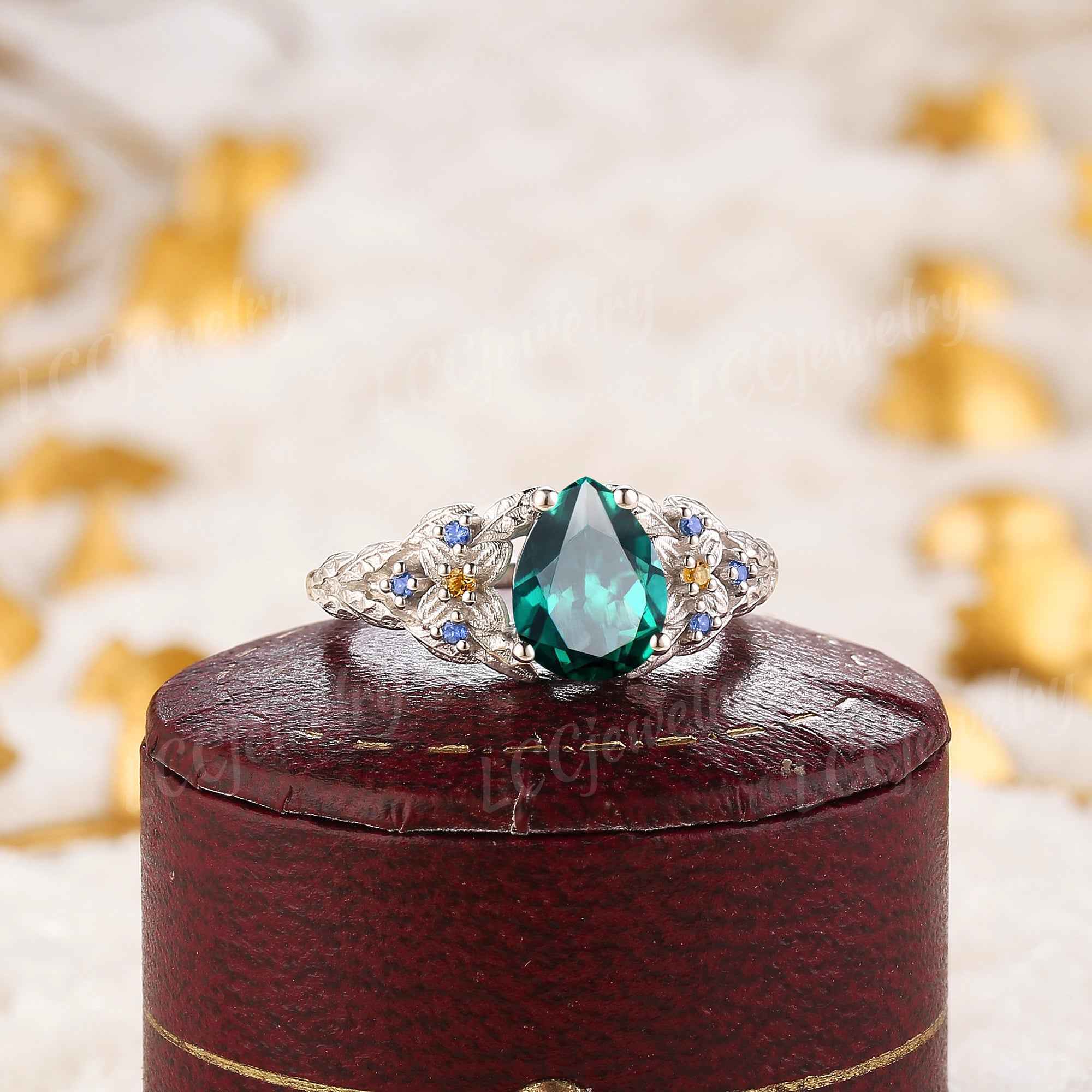 Leaf Inspired | Papalacha Laurel Flower Engagement Ring