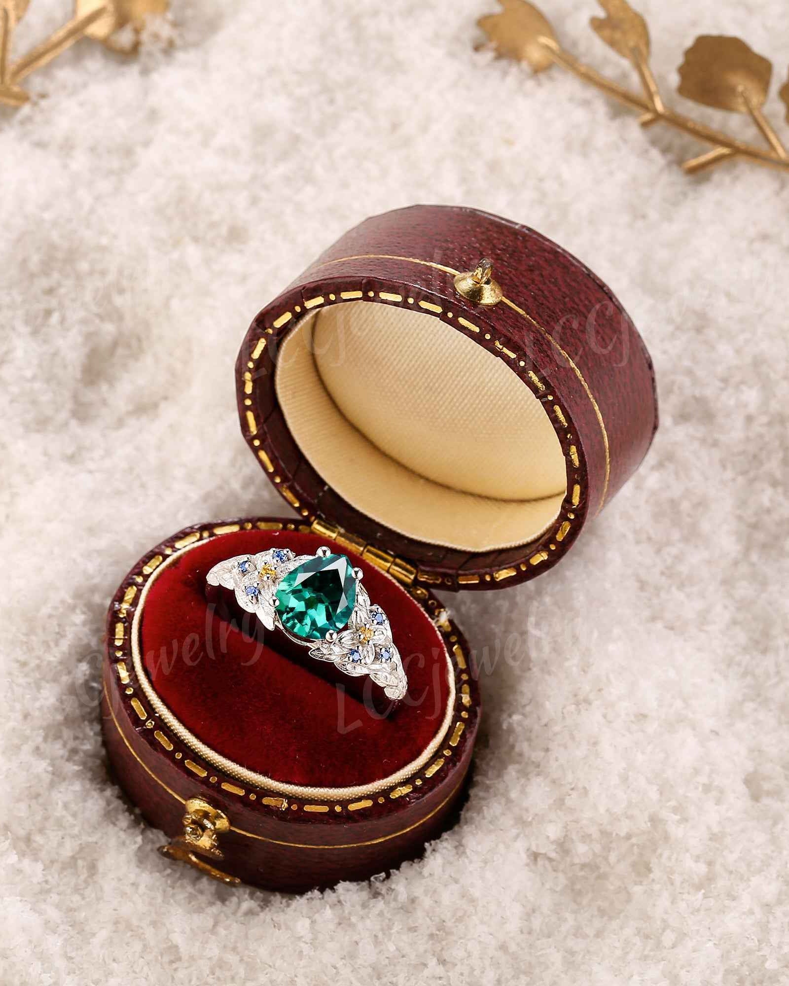 Leaf Inspired | Papalacha Laurel Flower Engagement Ring