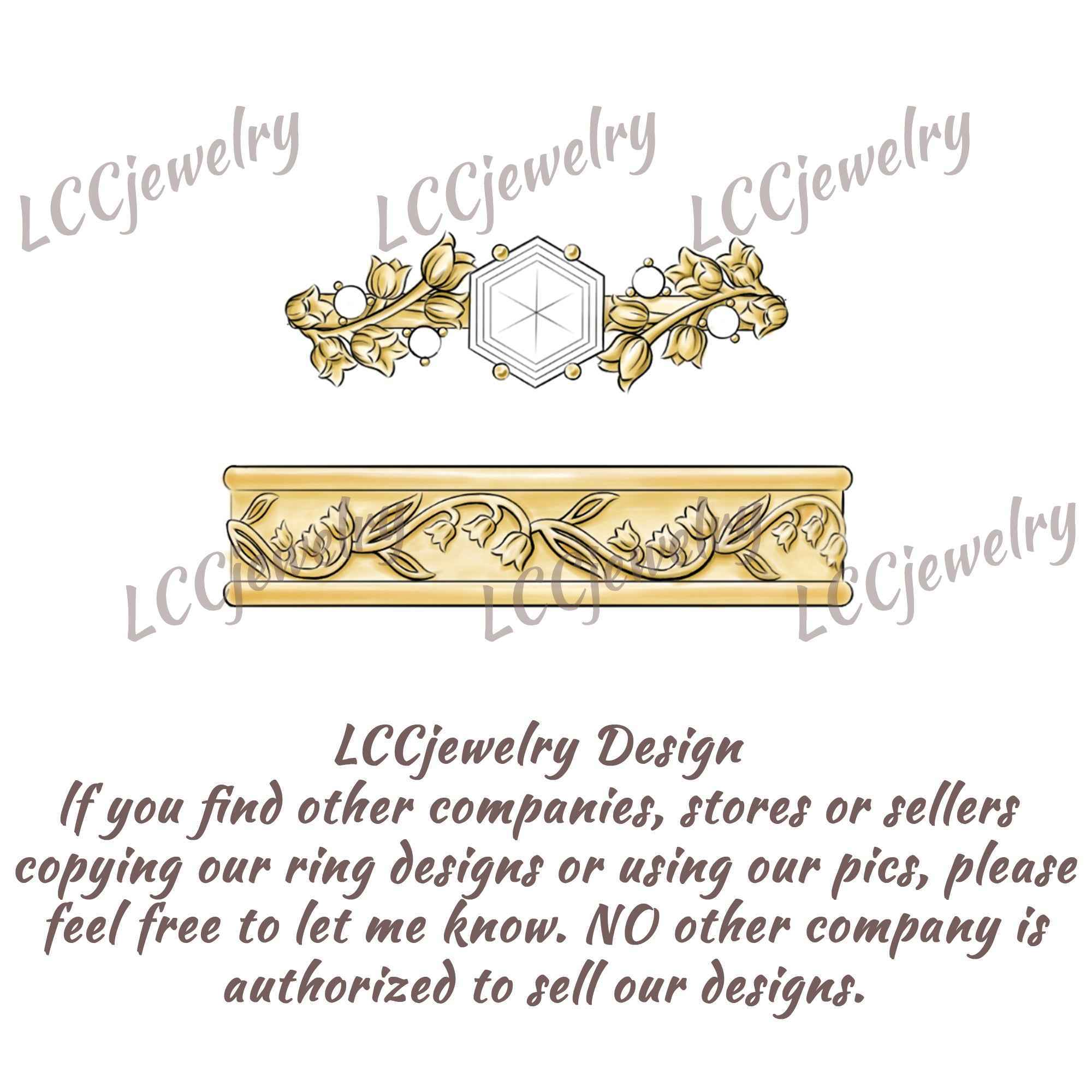 Floral Inspired | Lily Of The Valley Design Moissanite Engagement Ring