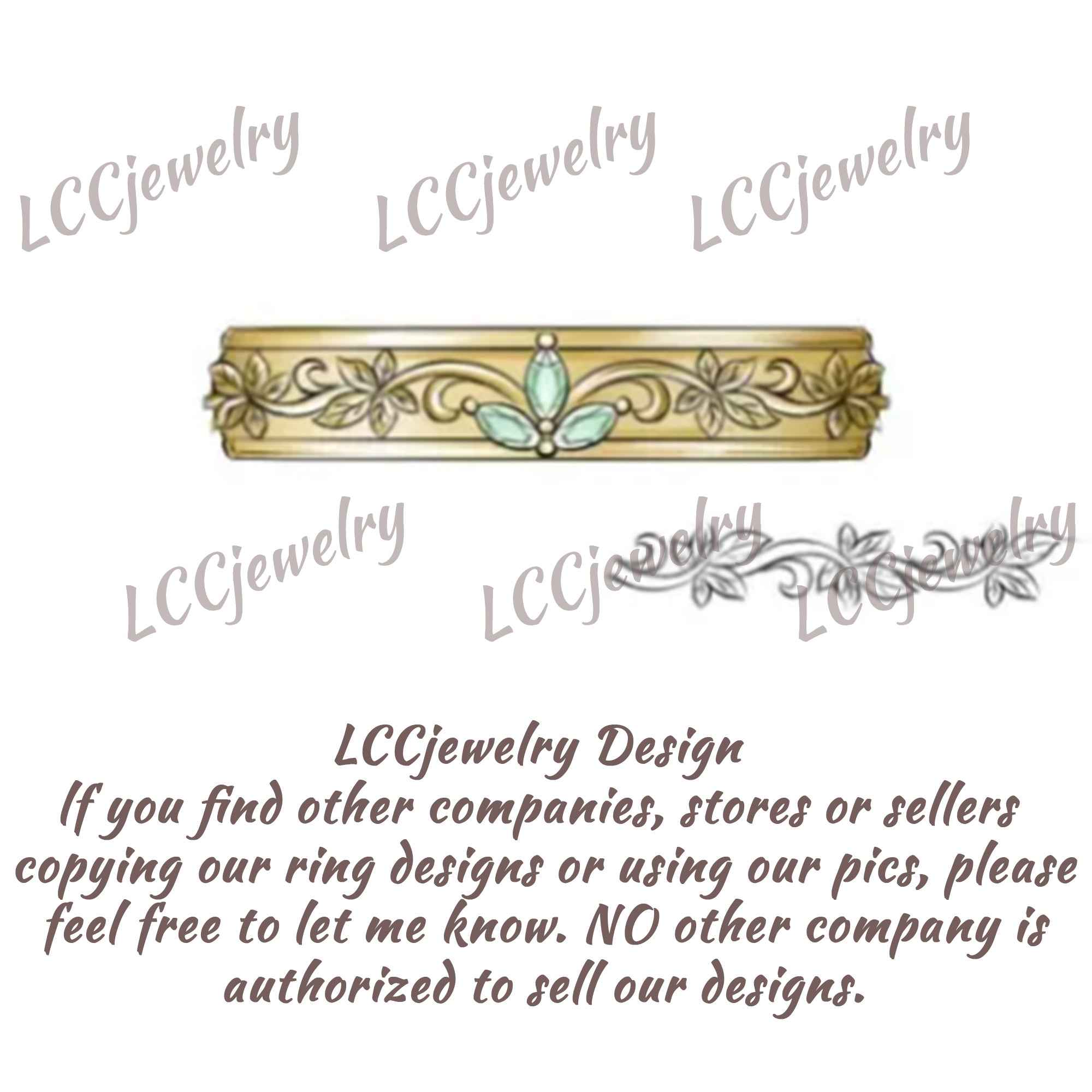 Leaf Inspired | Grape Leaf Custom Men's Wedding Band