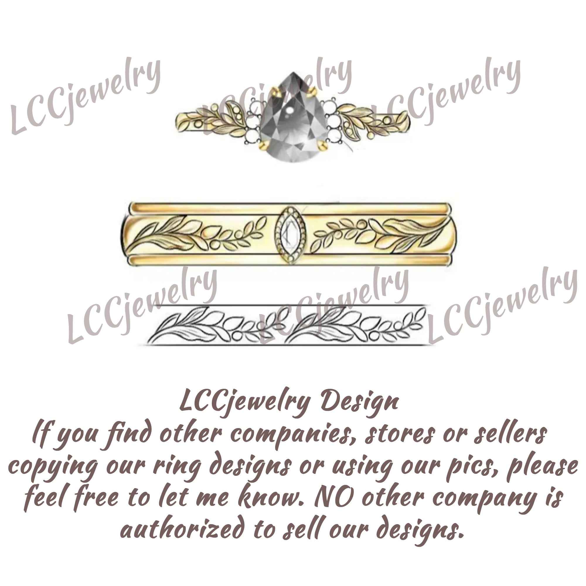 Floral Inspired | Lavender Design Alexandrite Engagement Ring