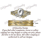 Floral Inspired | 2pcs Daffodils Design Moissanite Couple Rings