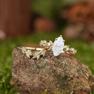 LCCjewelry | Unique Marquise Moissanite Wedding Ring Set- Maple Leaf Design - LCCjewelry