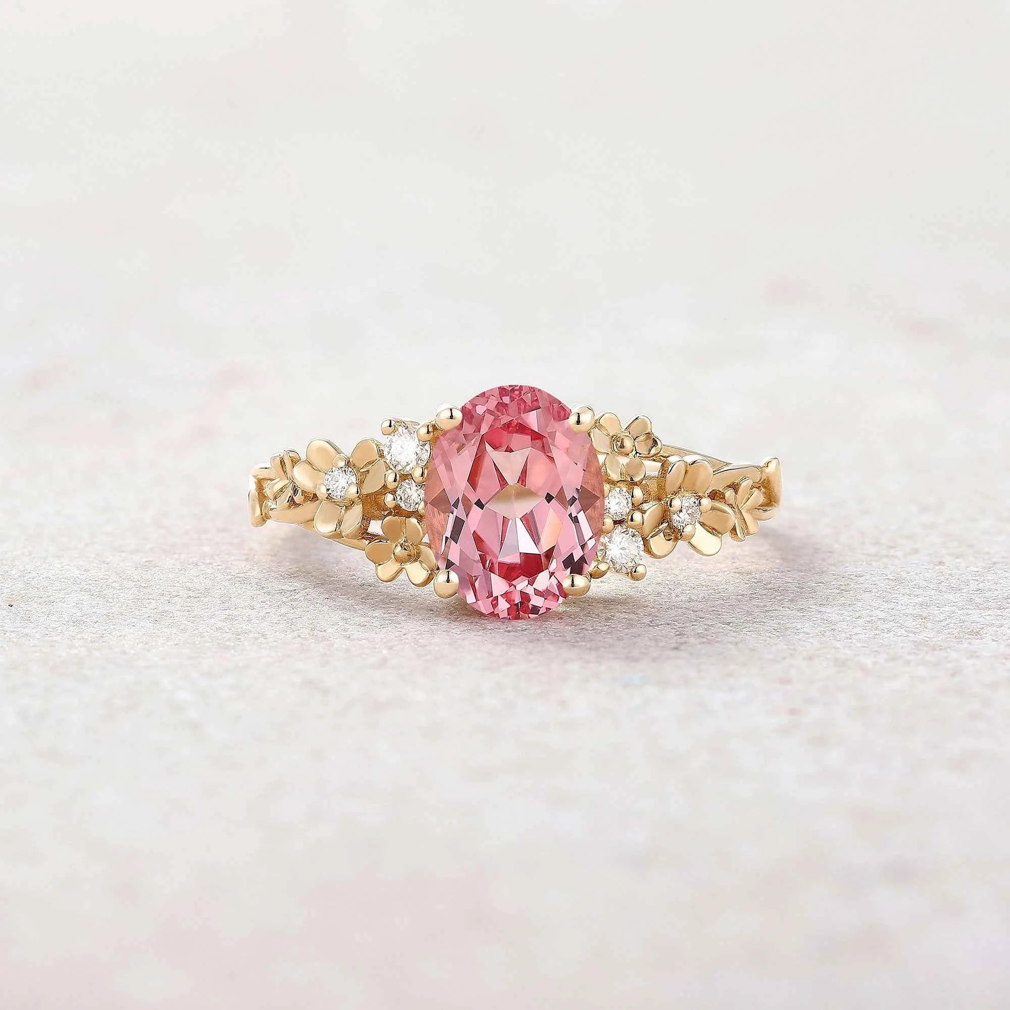 Leaf Inspired | Leaf Clover Design Papalacha Engagement Ring Set