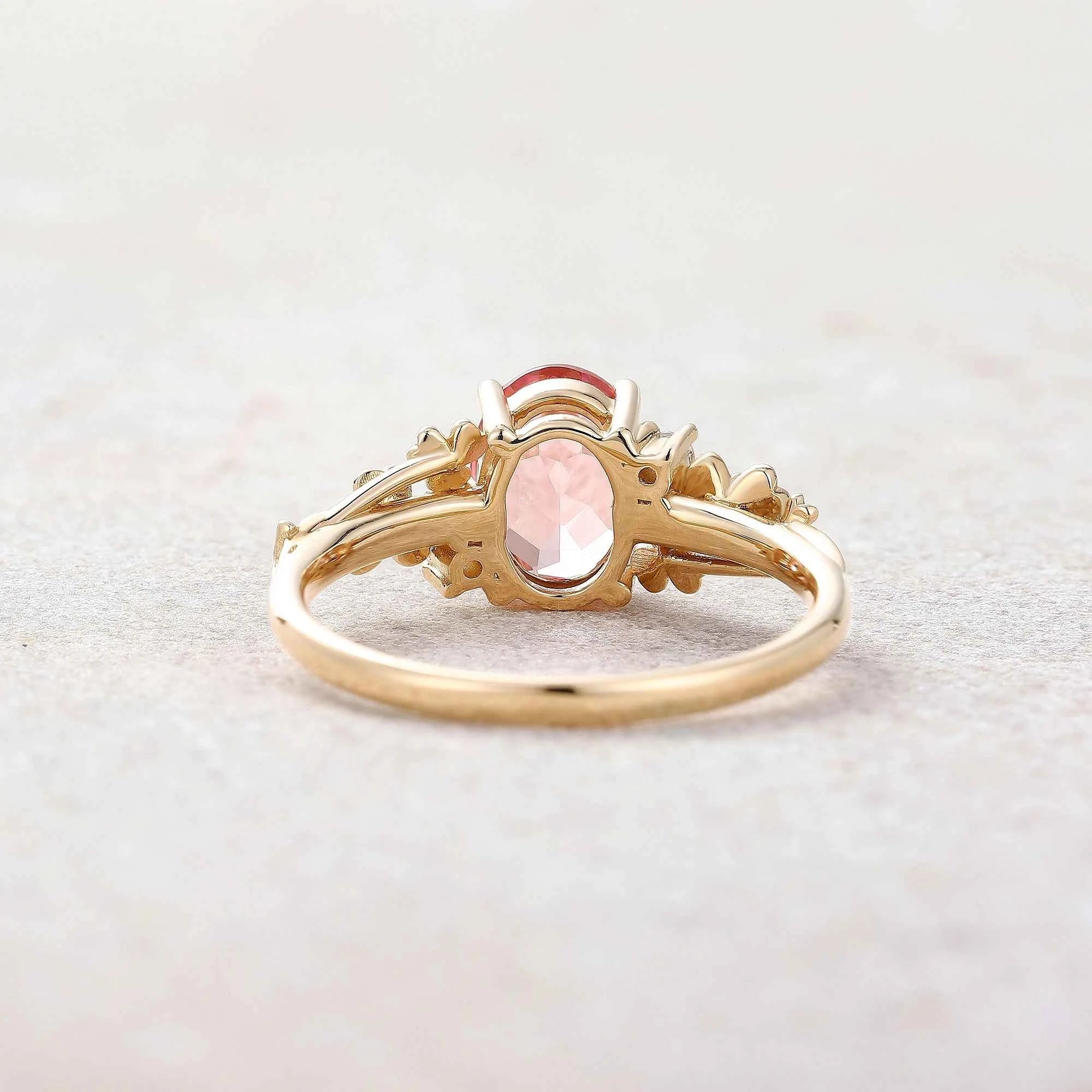 Leaf Inspired | Leaf Clover Design Papalacha Engagement Ring Set