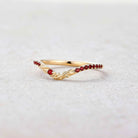 Floral Inspired | Poppy Design Moissanite Curved Wedding Band