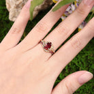Floral Inspired | Poppy Design Ruby Engagement Ring Set