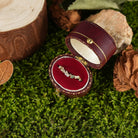 Unique Gold Leaf Curved Wedding Band with Moss Agate - LCCjewelry