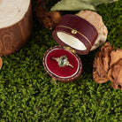 LCCjewelry | Yellow Gold Olive Green Sapphire Leaf Engagement Ring - LCCjewelry