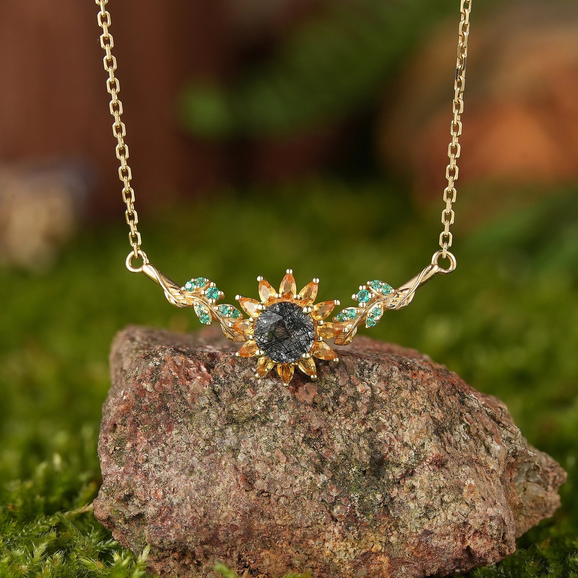 LCCjewelry | Sunflower Gold Pendant Necklace