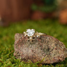 Floral Inspired | Iris Design Heart Cut Moissanite Engagement Ring - LCCjewelry