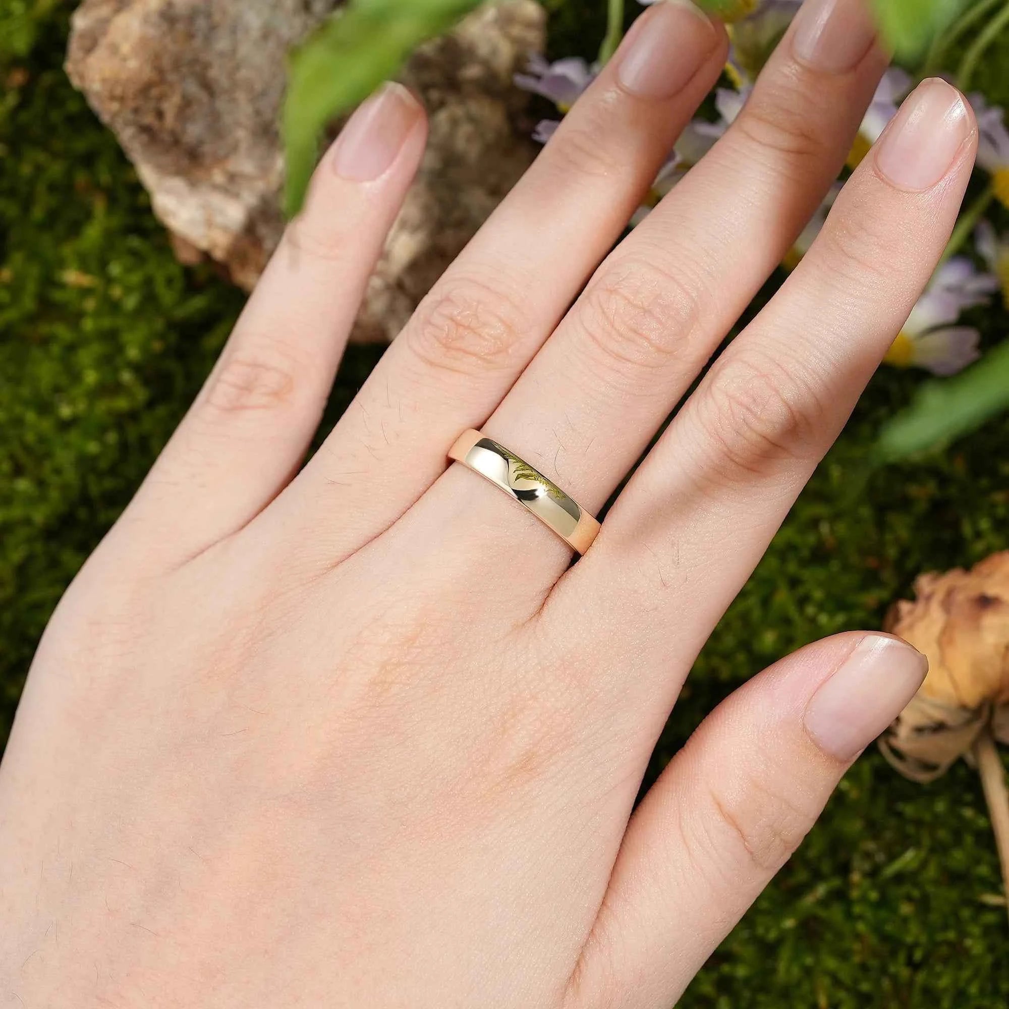 Floral Inspired | Moning Glory Design Gold Wedding Band