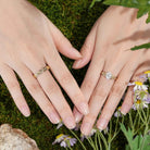 Floral Inspired | 2pcs Moning Glory Design Moissanite Couple Rings