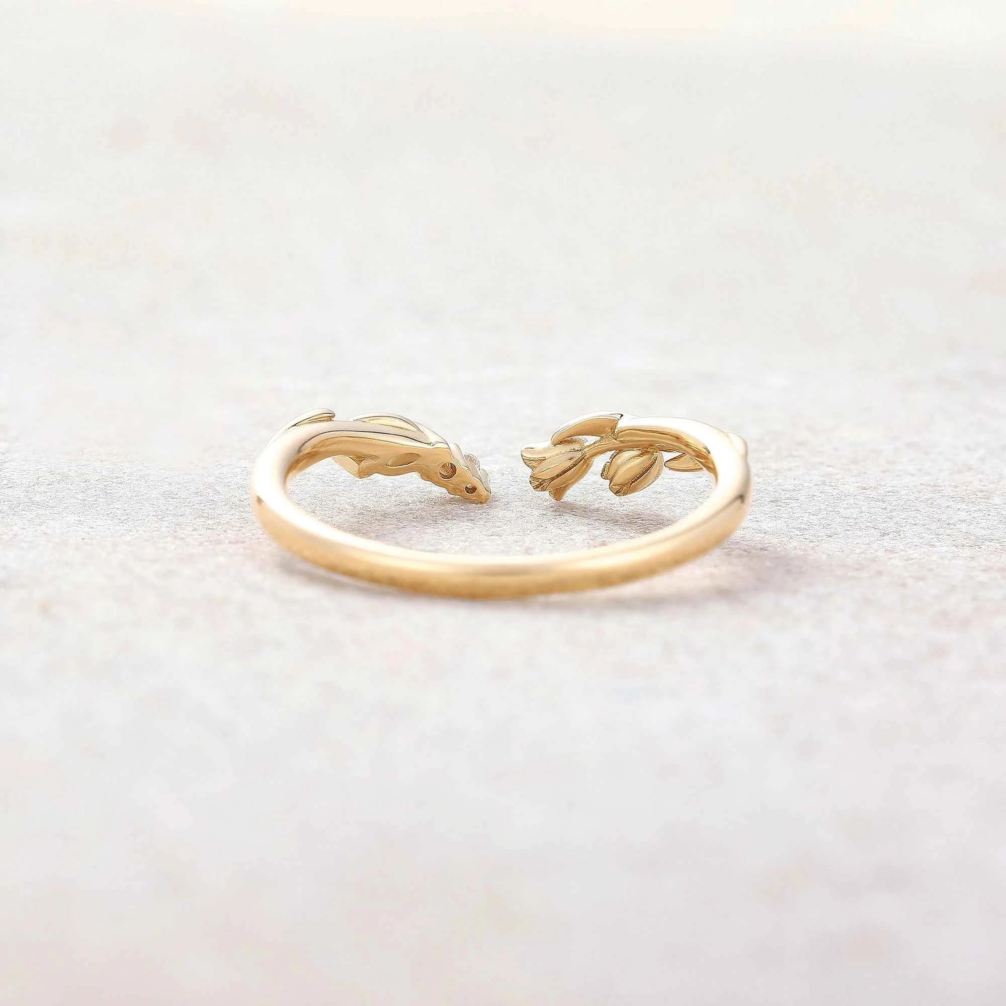 Floral Inspired | Tulip Design Curved Stacking Wedding Band