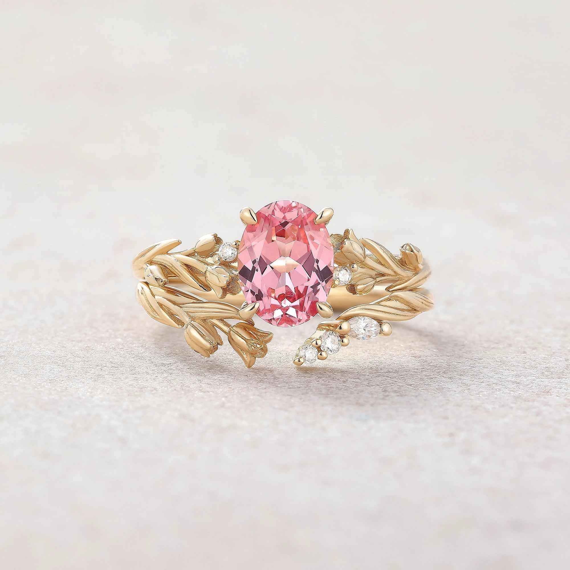 Floral Inspired | Papalacha Spring Tulip Engagement Ring Set