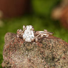 LCCjewelry | Nature Inspired Coffin Cut Moissanite Engagement Ring - LCCjewelry