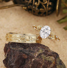 Floral Inspired | 2pcs Daffodils Design Moissanite Couple Rings