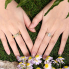 Floral Inspired | 2pcs Daffodils Design Moissanite Couple Rings
