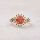 LCCjewelry | Black Opal Sunflower Engagement Ring - 7mm