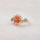 LCCjewelry | Black Opal Sunflower Engagement Ring - 7mm