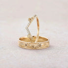 Floral Inspired | 2pc Morning Glory Flower Design Wedding Ring Set