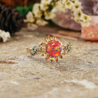 LCCjewelry | Black Opal Sunflower Engagement Ring - 7mm