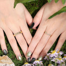 Floral Inspired | 2pc Morning Glory Flower Design Wedding Ring Set