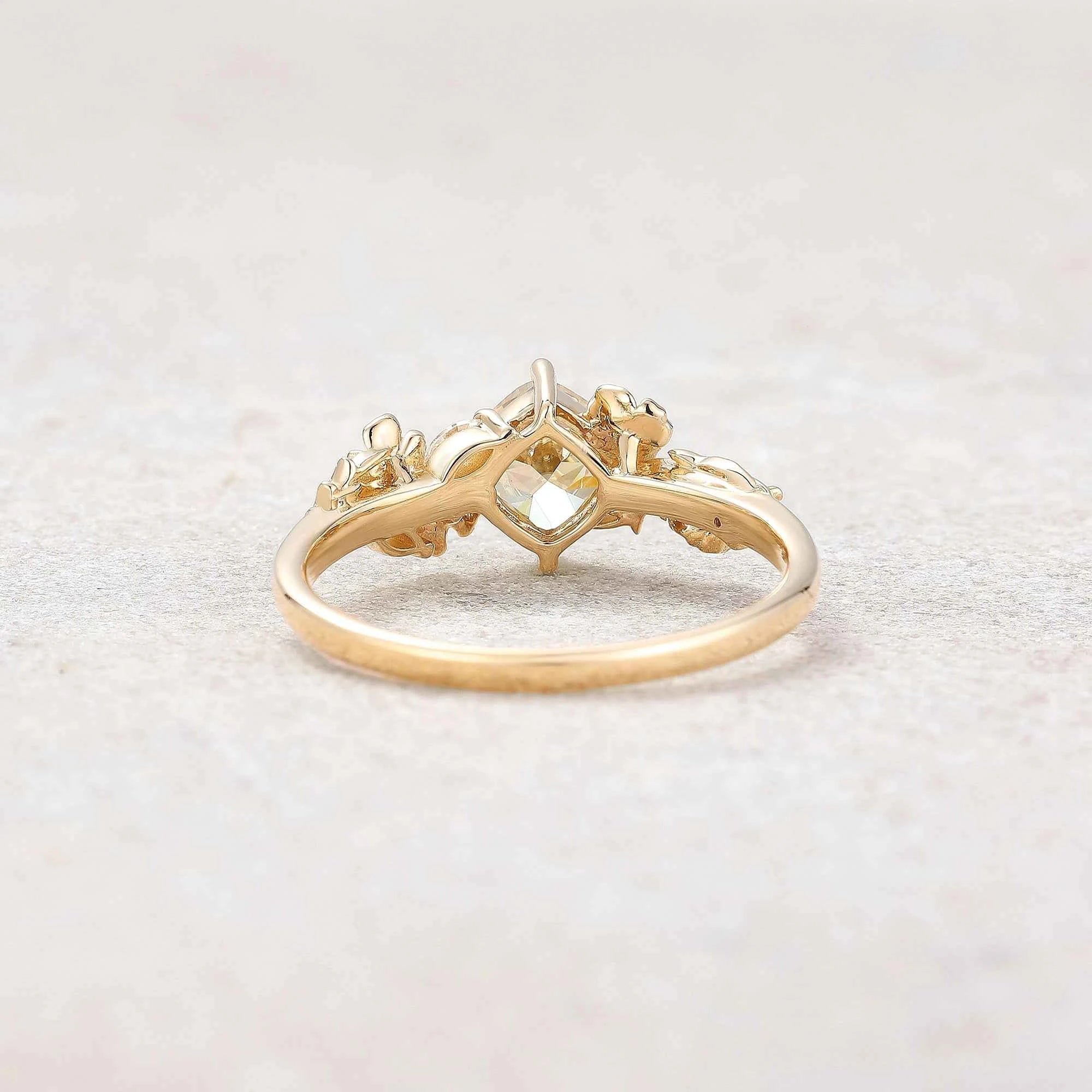 Floral Inspired | Cosmos Design Yellow Moissanite Engagement Ring