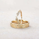 Floral Inspired | 2pc Daffodils Flower Design Wedding Ring Set