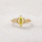 Floral Inspired | Chrysanthemum Design Yellow Moissanite Engagement Ring
