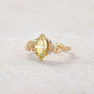 Floral Inspired | Chrysanthemum Design Yellow Moissanite Engagement Ring