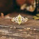 Floral Inspired | Chrysanthemum Design Yellow Moissanite Engagement Ring