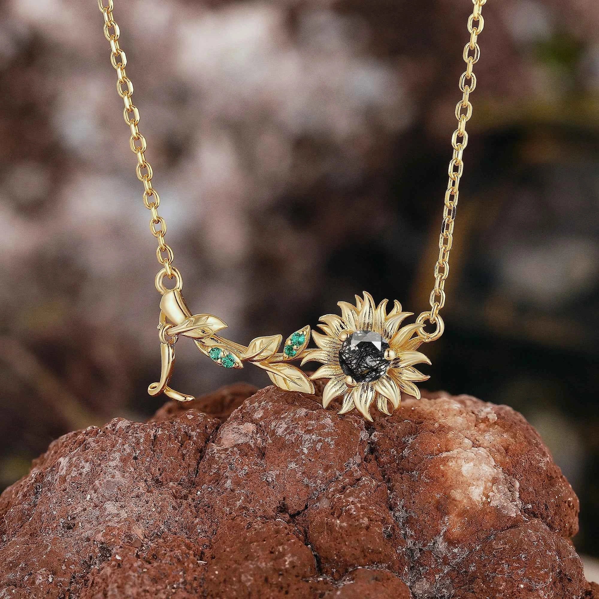 Floral Inspired | Sunflower Design Pendant Necklace