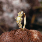 Floral Inspired | Cosmos Design Yellow Moissanite Engagement Ring
