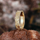 Floral Inspired | Chrysanthemum Design Gold Wedding Band