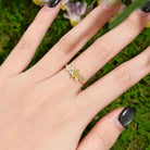 Floral Inspired | Cosmos Design Yellow Moissanite Engagement Ring