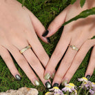 Floral Inspired | 2pcs Cosmos Design Moissanite Couple Rings