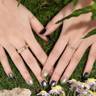 Floral Inspired | 2pc Daffodils Flower Design Wedding Ring Set