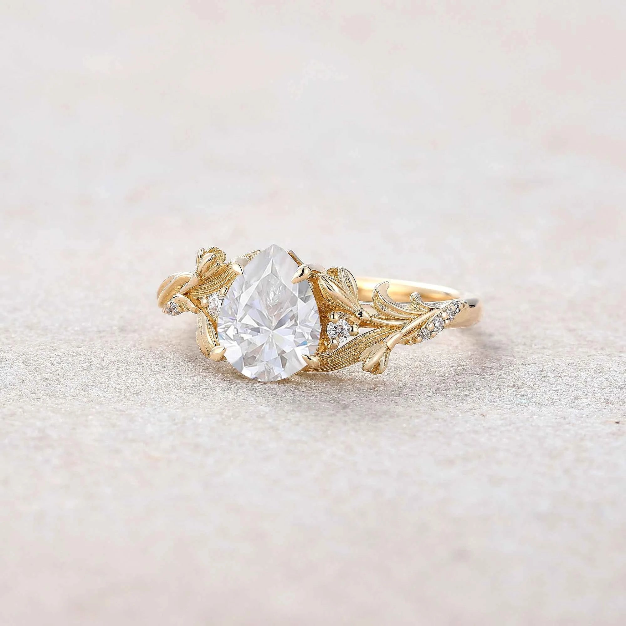 Floral Inspired | Snowdrop Design Moissanite Engagement Ring