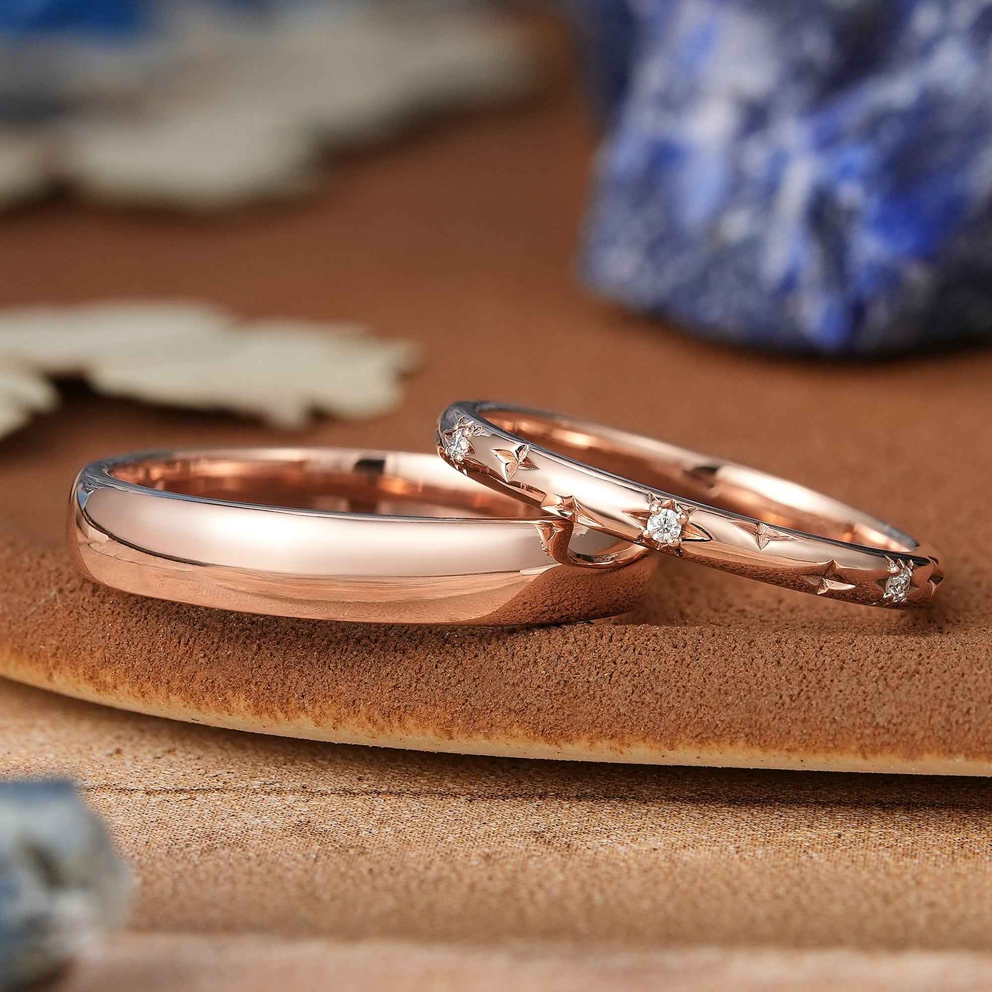 Star Inspired | 2pc Star Design Couple Rings Set For Men and Women