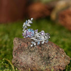 LCCjewelry | One of a Kind Hexagon Cut Alexandrite Engagement Ring Set