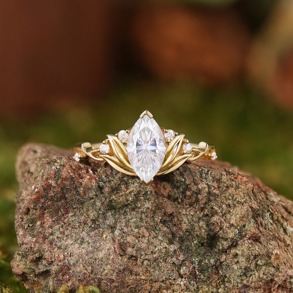 Floral Inspired | Lotus Design Moissanite Engagement Ring