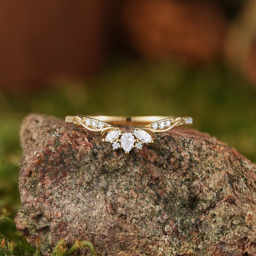 Floral Inspired | Lotus Design Curved Wedding Band