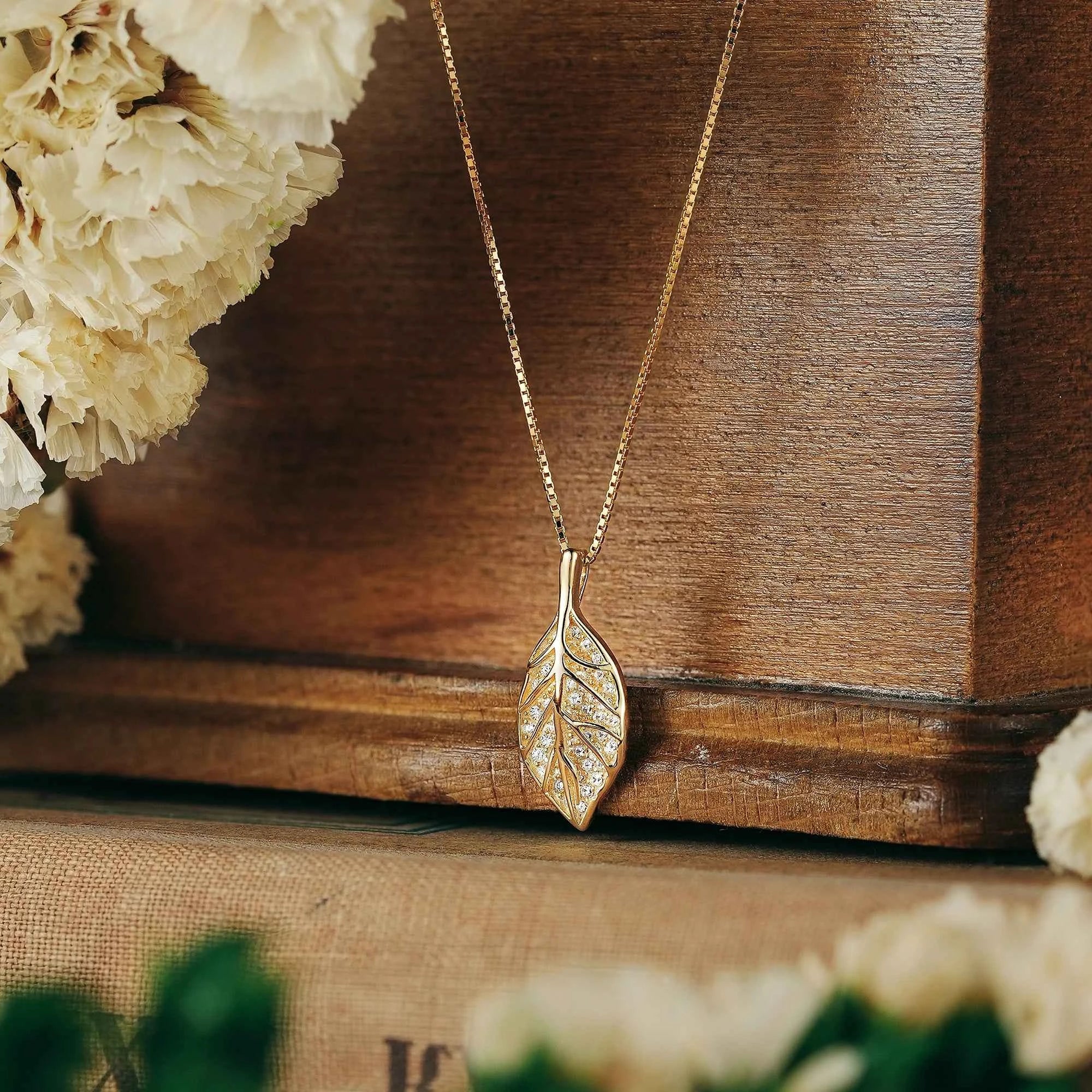 Leaf Inspired | A Spring Leaf Necklace with Moissanite